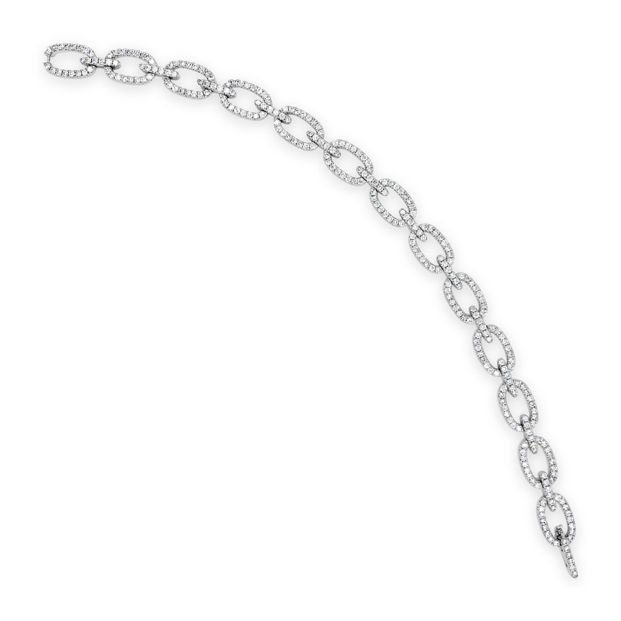 Diamond Eternity Link Bracelet -14K white gold weighing 13.88 grams -286 round diamonds totaling 3.51 carats