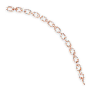 Diamond Eternity Link Bracelet -14K rose gold weighing 13.88 grams -286 round diamonds totaling 3.51 carats