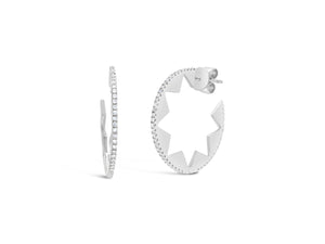 Diamond star cut-out cocktail earrings -14k gold weighing 4.75 grams  -110 round diamond weighing .44 carats