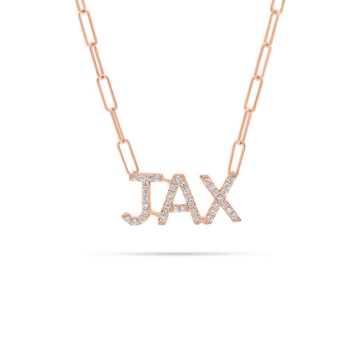 Diamond Uppercase Initial Pendant  - 14K gold weighing 1.73 grams  - 15 round diamonds totaling 0.07 carats