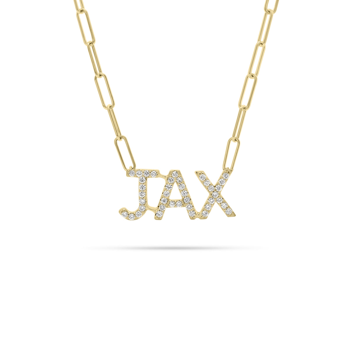 Diamond Uppercase Initial Pendant  - 14K gold weighing 1.73 grams  - 15 round diamonds totaling 0.07 carats
