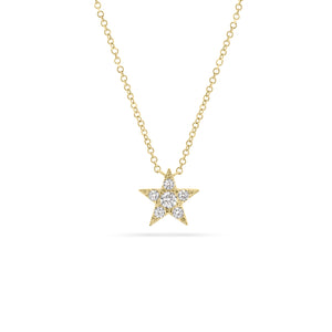 Diamond Twinkling Star Pendant  - 14K gold weighing 1.71 grams  - 6 round diamonds totaling 0.22 carats