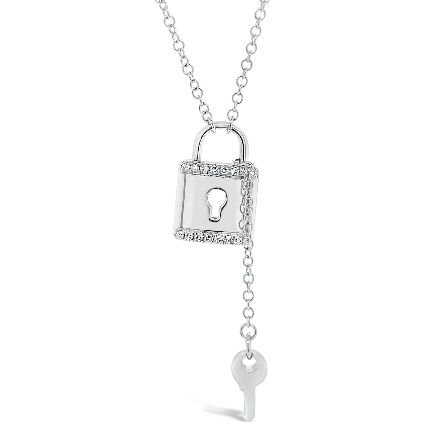 lock and key necklace silver