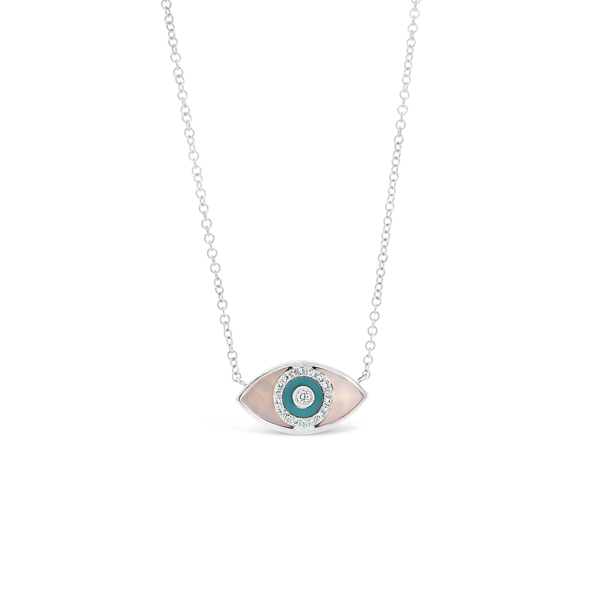 Clover Diamond Evil Eye Necklace – Ornaments and more