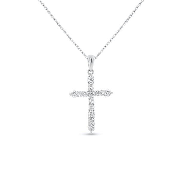 アクセサリー Glitter Diamond Cross Necklace 5mm 51cm Diamond 15-Stone Classic Cross Pendant - Nuha Jewelers