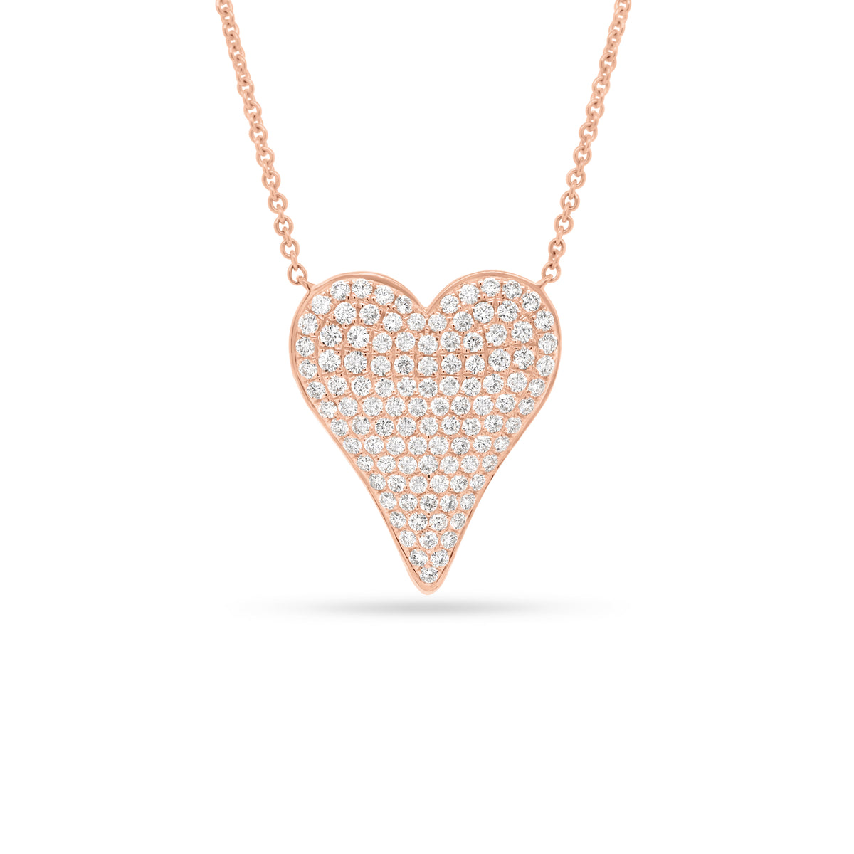 Full Cut Diamond Heart Pendant  - 14K gold weighing 5.23 grams  - 108 full cut round diamonds totaling 1.06 carats