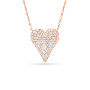 Full Cut Diamond Heart Pendant  - 14K gold weighing 5.23 grams  - 108 full cut round diamonds totaling 1.06 carats