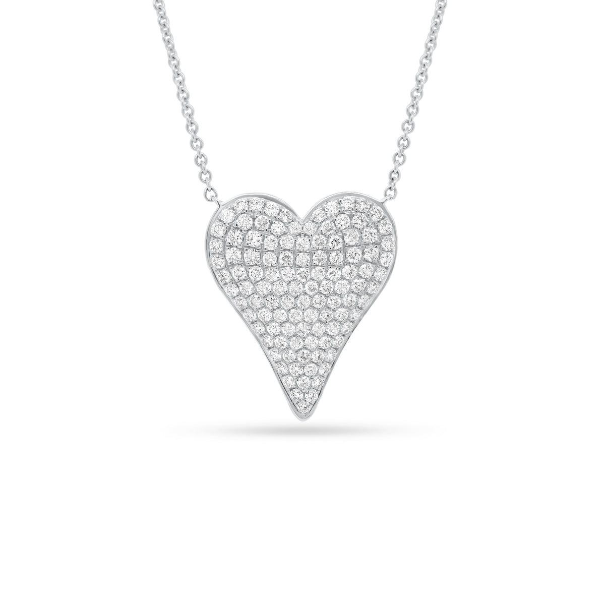 Full Cut Diamond Heart Pendant  - 14K gold weighing 5.23 grams  - 108 full cut round diamonds totaling 1.06 carats
