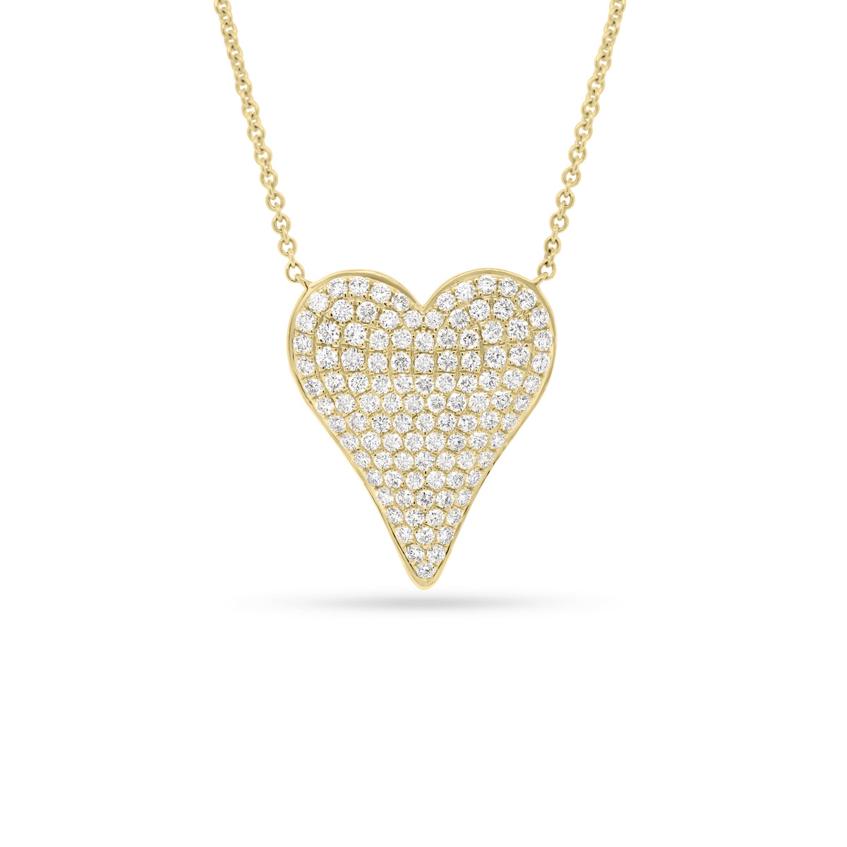Full Cut Diamond Heart Pendant  - 14K gold weighing 5.23 grams  - 108 full cut round diamonds totaling 1.06 carats