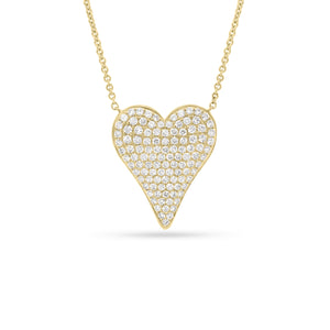 Full Cut Diamond Heart Pendant  - 14K gold weighing 5.23 grams  - 108 full cut round diamonds totaling 1.06 carats