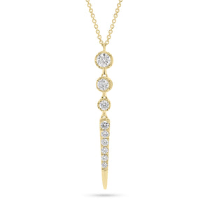 Diamond Trio Spike Pendant  - 14K gold  - diamonds totaling 0.42 carats