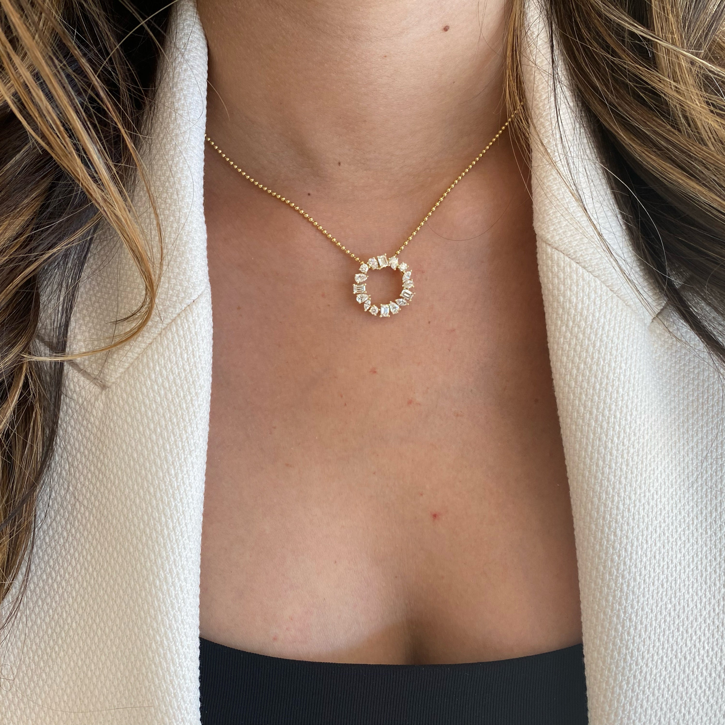 14K Yellow Gold Bujukan Bead Open Circle Pendant Necklace | Shop 14k Yellow  Gold Bujukan Necklaces | Gabriel & Co