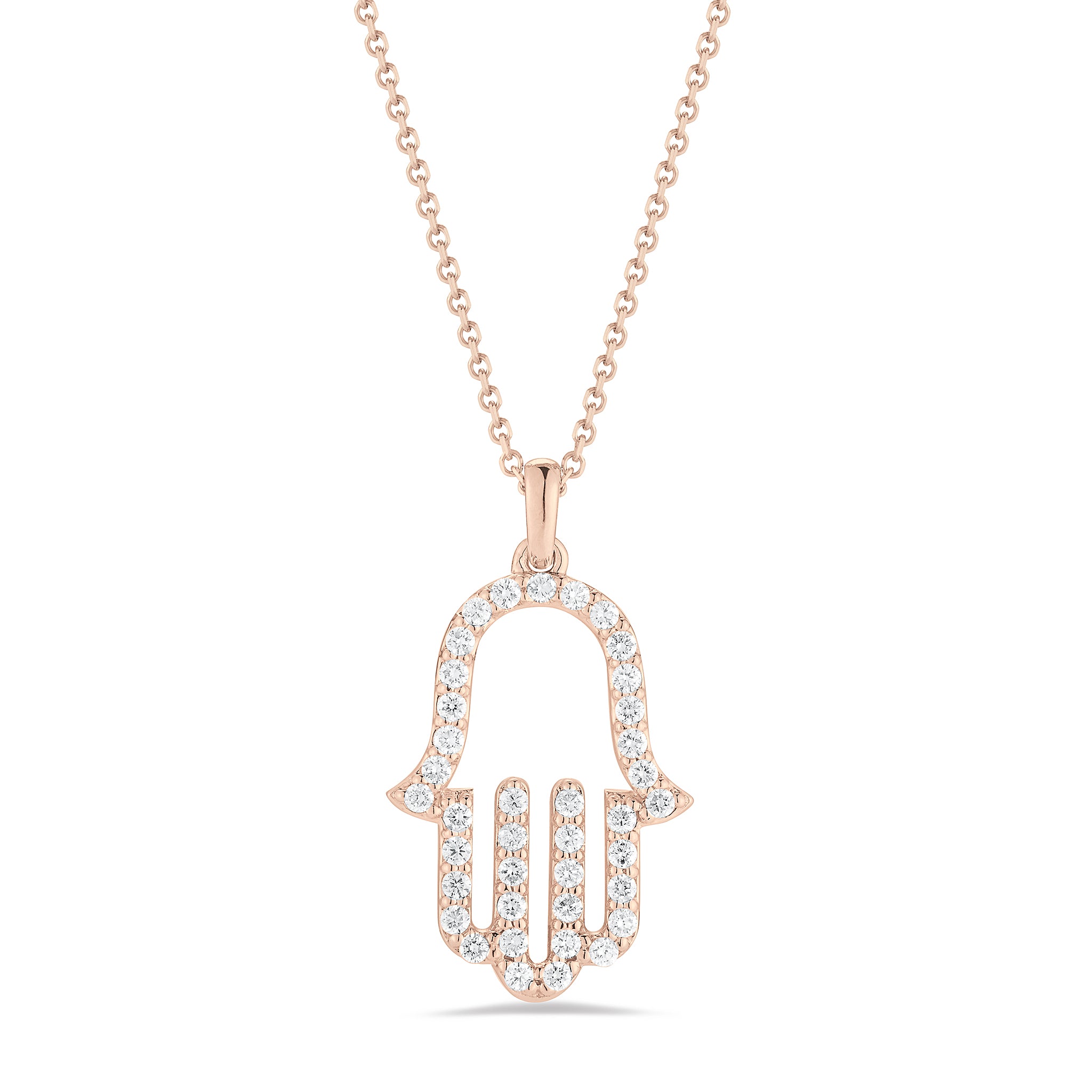 Gold and diamond hamsa necklace Clearance