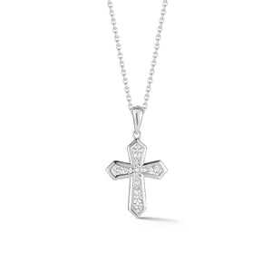 Diamond Mini Orthodox Cross Pendant  A perfect christening, communion, confirmation, birthday, or holiday gift!  -14K gold weighing 2.79 grams  -11 round brilliant-cut diamonds totaling 0.28 carats.