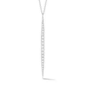Diamond Dagger Pendant Necklace  -14K gold weighing 2.37 grams  -27 round brilliant diamonds totaling 0.29 carats.