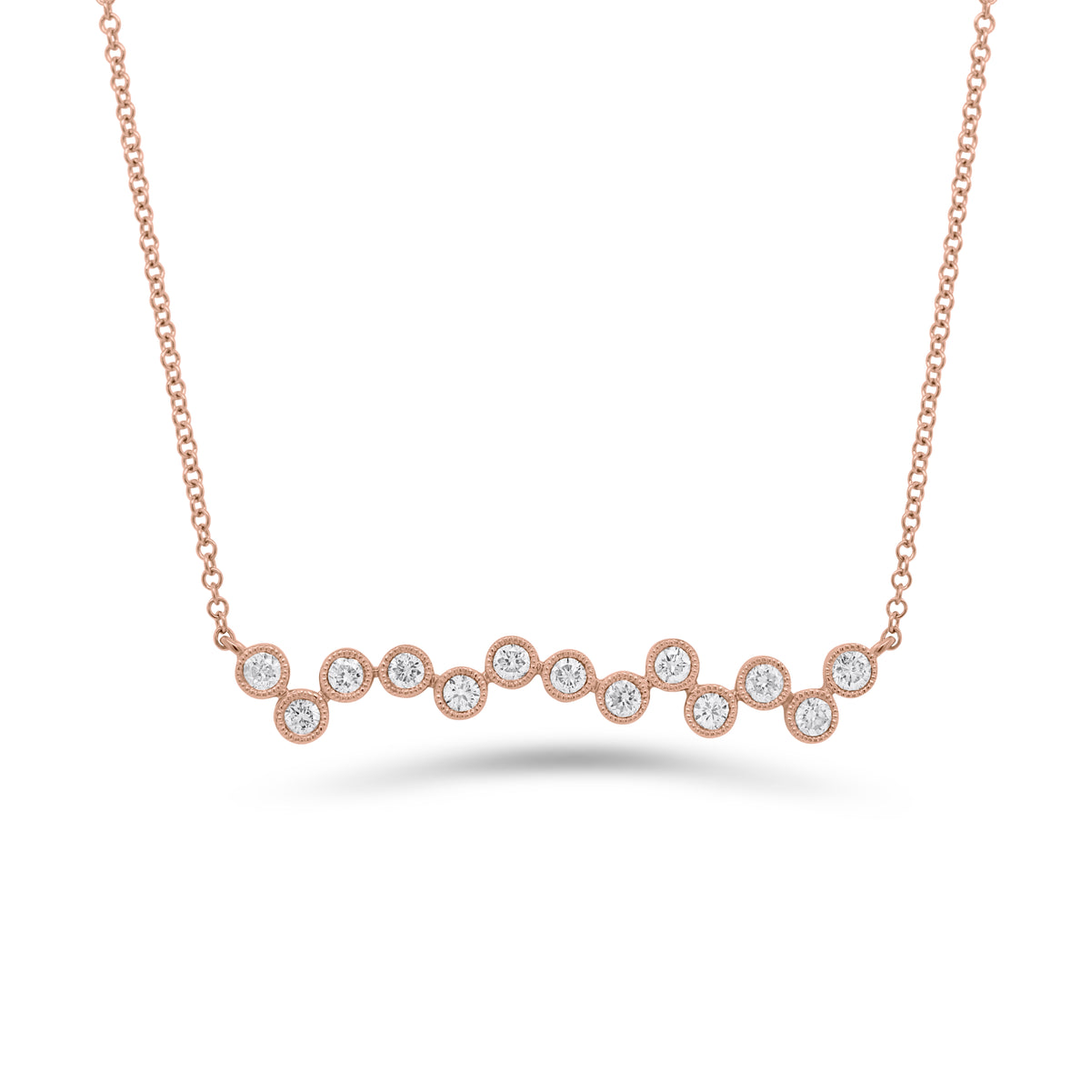 Diamond Blossoming Flowers Cutout Pendant - 14K yellow gold weighing 5.30 grams - 102 round diamonds totaling 0.38 carats