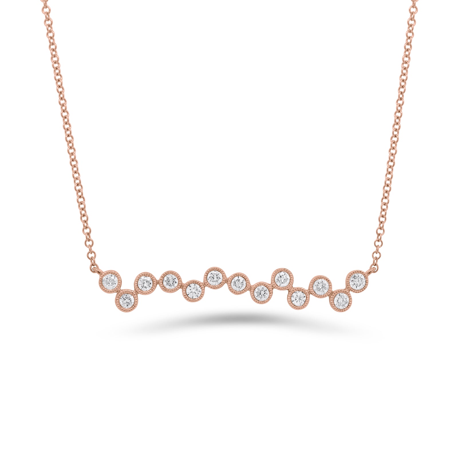 Diamond Blossoming Flowers Cutout Pendant - 14K yellow gold weighing 5.30 grams - 102 round diamonds totaling 0.38 carats