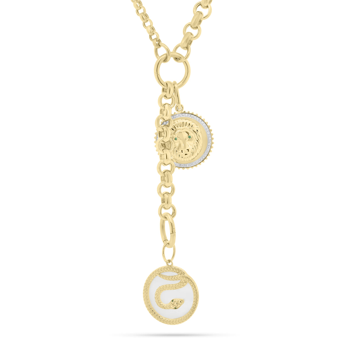 Mother of Pearl Snake Pendant - 14K yellow gold weighing 2.05 grams