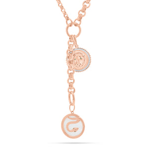 Mother of Pearl Snake Pendant - 14K rose gold weighing 2.05 grams