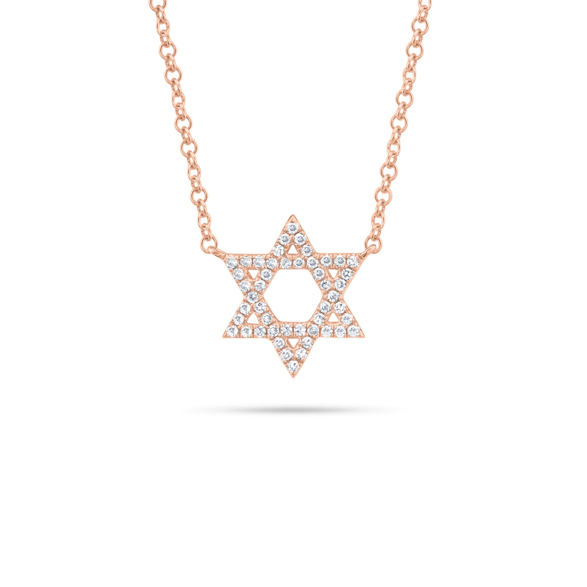 Diamond Star of David Necklace  - 14K gold  - 0.11 cts round diamonds
