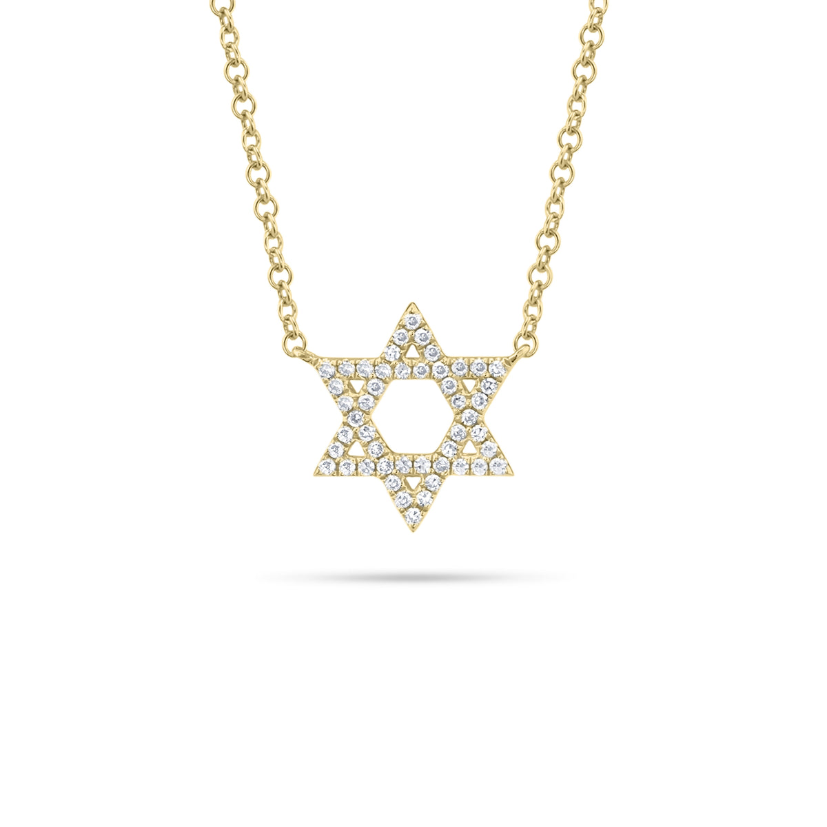 Diamond Star of David Necklace  - 14K gold  - 0.11 cts round diamonds