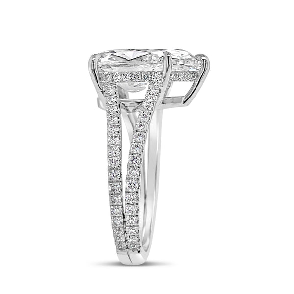 0.50cts. Princess Cut Solitaire Diamond Split Shank 18K Rose Gold Ring