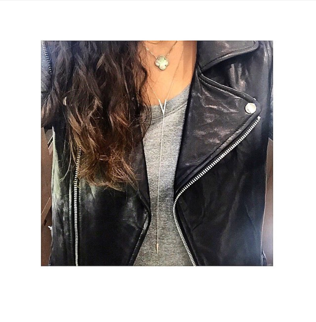 Diamond 'V' Lariat Necklace  -14k gold weighing 3.18 grams  -88 round pave-set diamonds totaling 0.20 carats 