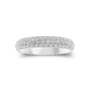 Pave Diamond Eternity Ring - 18K gold weighing 3.01 grams  - 114 round diamonds weighing 2.07 carats