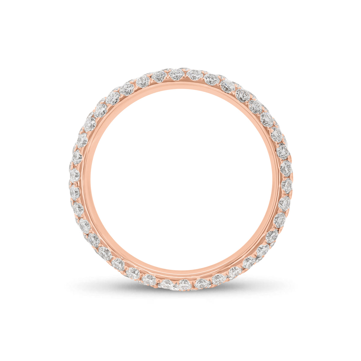 Pave Diamond Eternity Ring - 18K gold weighing 3.01 grams  - 114 round diamonds weighing 2.07 carats