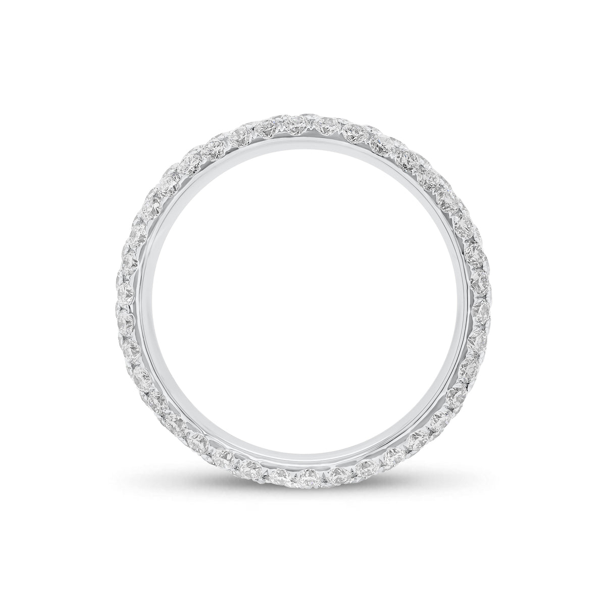 Pave Diamond Eternity Ring - 18K gold weighing 3.01 grams  - 114 round diamonds weighing 2.07 carats