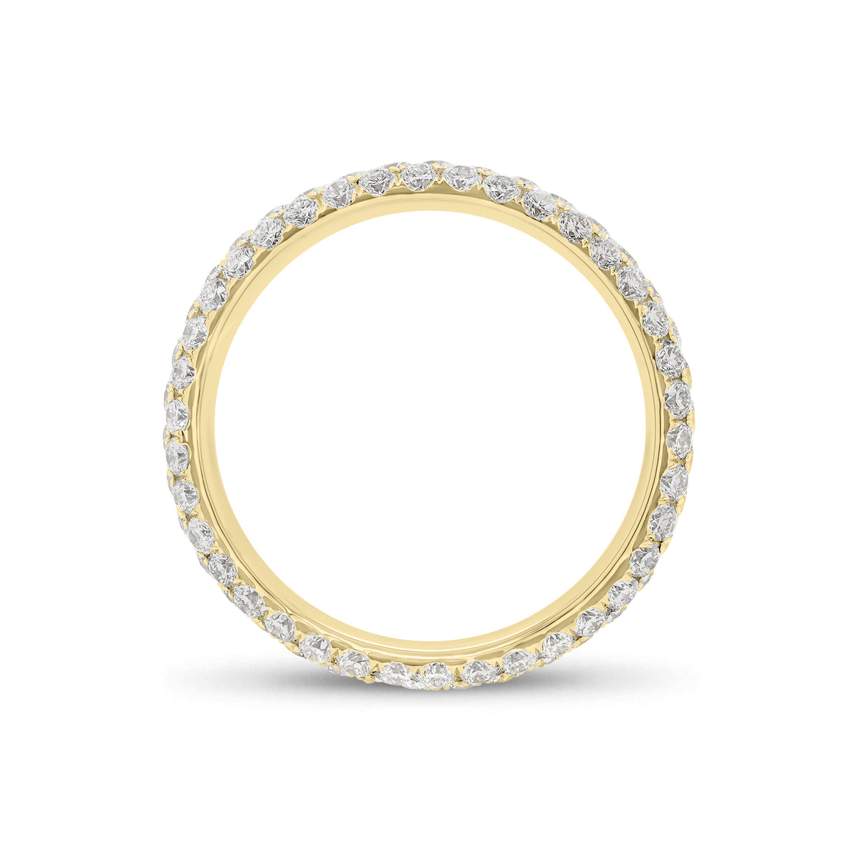 Pave Diamond Eternity Ring - 18K gold weighing 3.01 grams  - 114 round diamonds weighing 2.07 carats