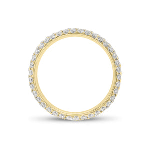 Pave Diamond Eternity Ring - 18K gold weighing 3.01 grams  - 114 round diamonds weighing 2.07 carats