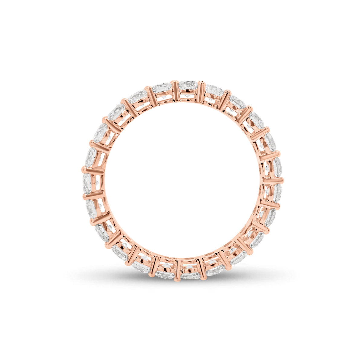 Diamond Shared Prong Eternity Ring - 18K gold weighing 1.47 grams  - 23 round diamonds weighing 1.65 carats