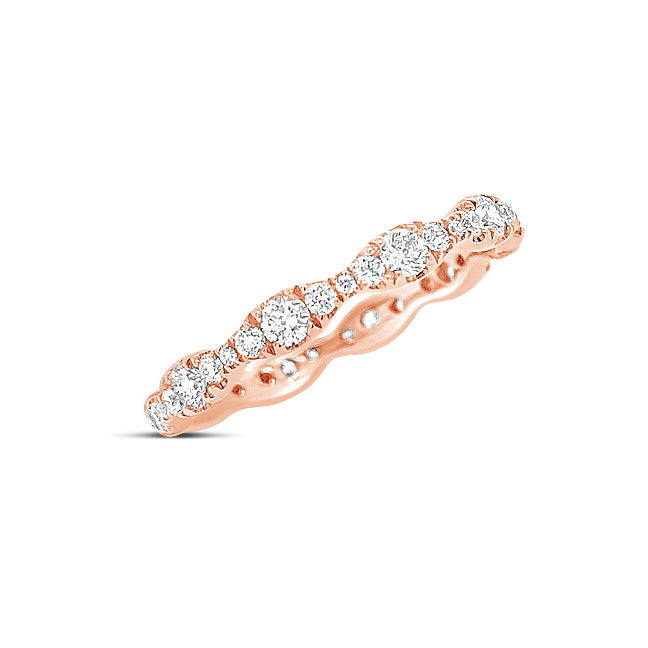 Diamond Stacking Eternity Ring  -18k gold weighing 1.75 grams.  -40 round diamonds weighing .76 carats.
