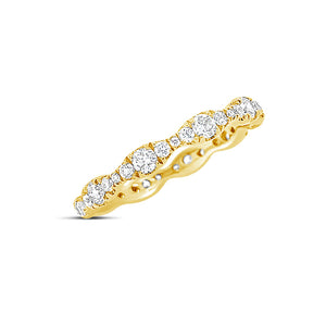 Diamond Stacking Eternity Ring  -18k gold weighing 1.75 grams.  -40 round diamonds weighing .76 carats.
