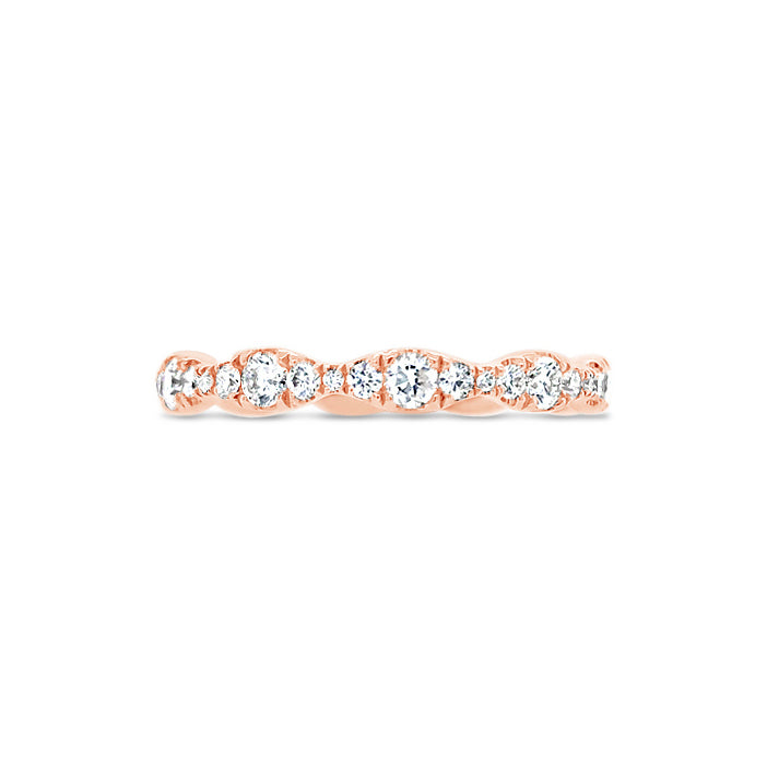 Diamond Stacking Eternity Ring  -18k gold weighing 1.75 grams.  -40 round diamonds weighing .76 carats.