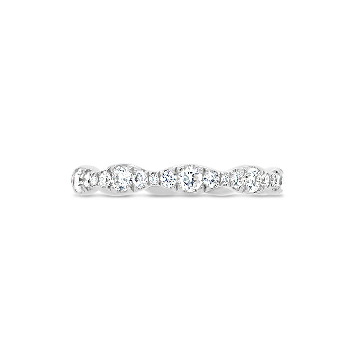 Diamond Stacking Eternity Ring  -18k gold weighing 1.75 grams.  -40 round diamonds weighing .76 carats.