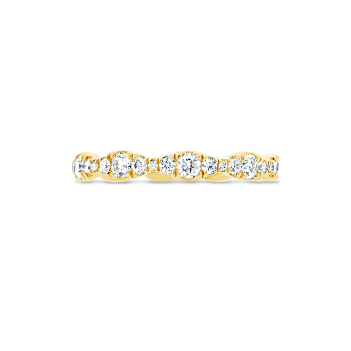 Diamond Stacking Eternity Ring  -18k gold weighing 1.75 grams.  -40 round diamonds weighing .76 carats.
