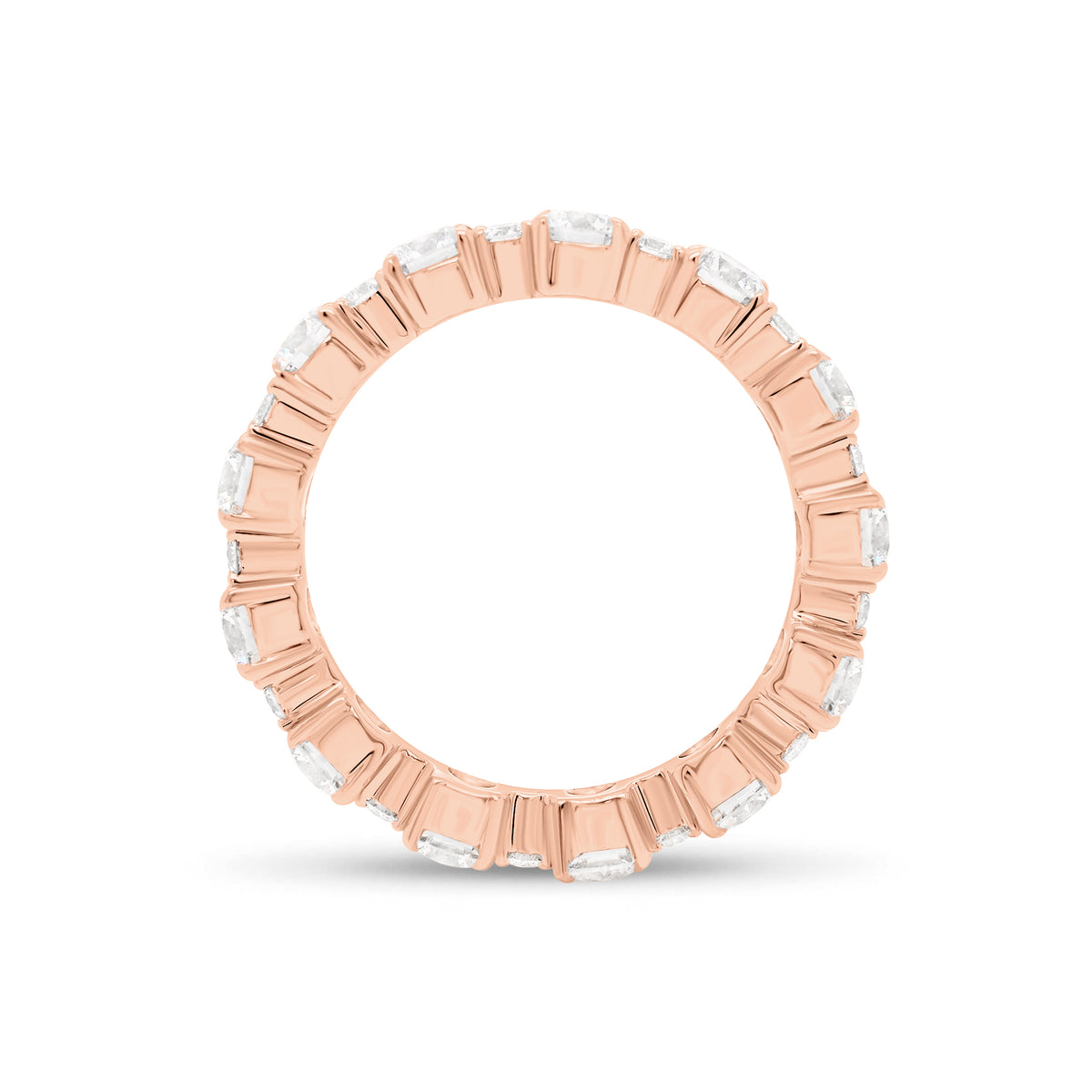 Diamond Eternity Band   -18K gold weighing 3.07 grams  -12 round diamonds totaling 2.13 carats  -12 round diamonds totaling 0.43 carats