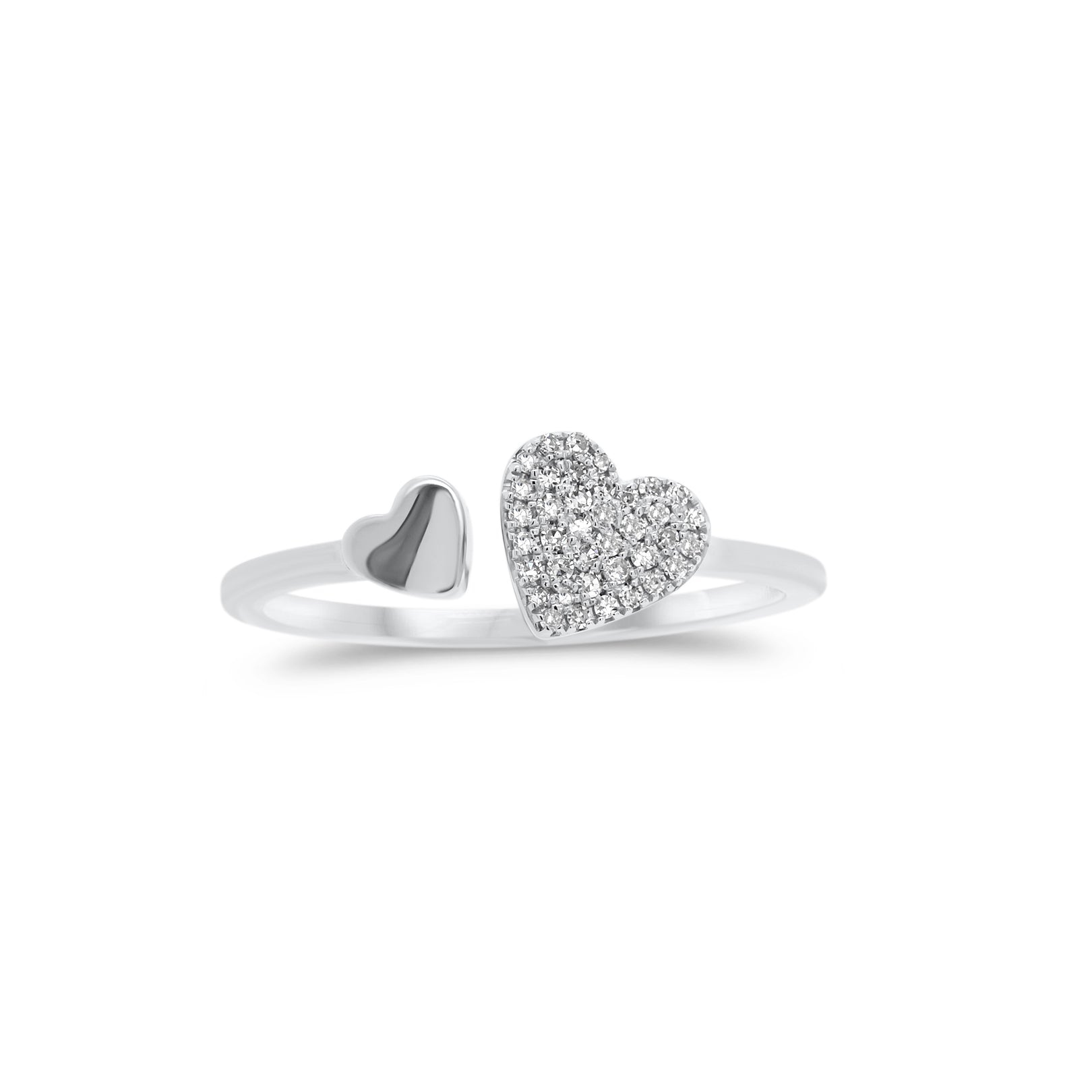 Diamond Mother & Child Heart Ring 14k White Gold Size 7 – Jewelryauthority