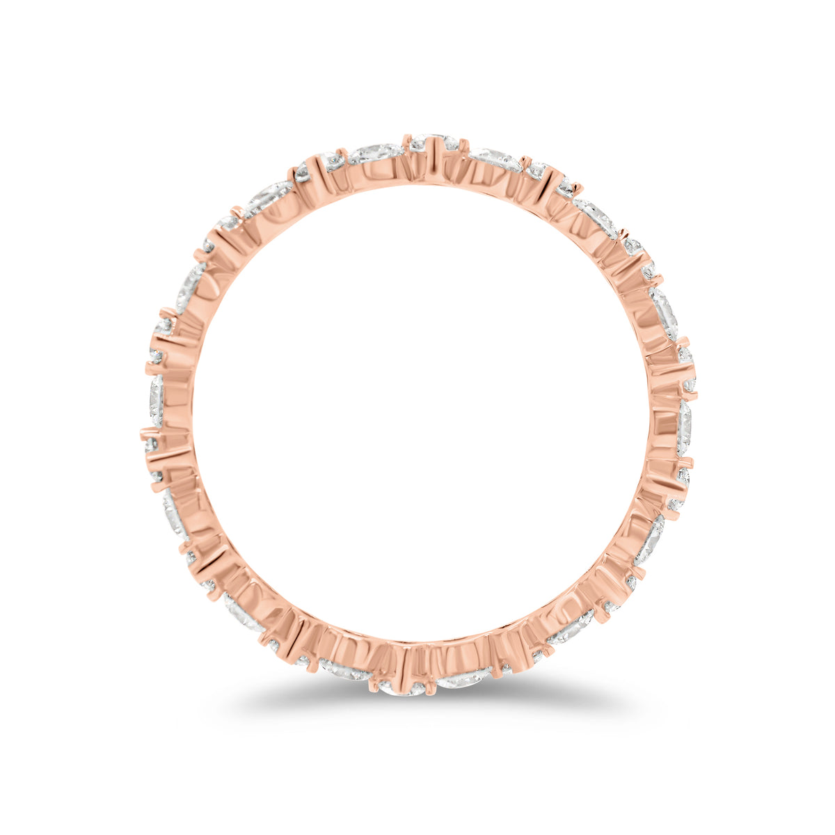 Circles and Diamonds Eternity Ring - 18K gold weighing 0.95 grams  - 28 round diamonds weighing 0.97 carats