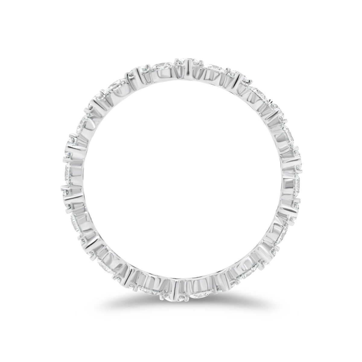 Circles and Diamonds Eternity Ring - 18K gold weighing 0.95 grams  - 28 round diamonds weighing 0.97 carats