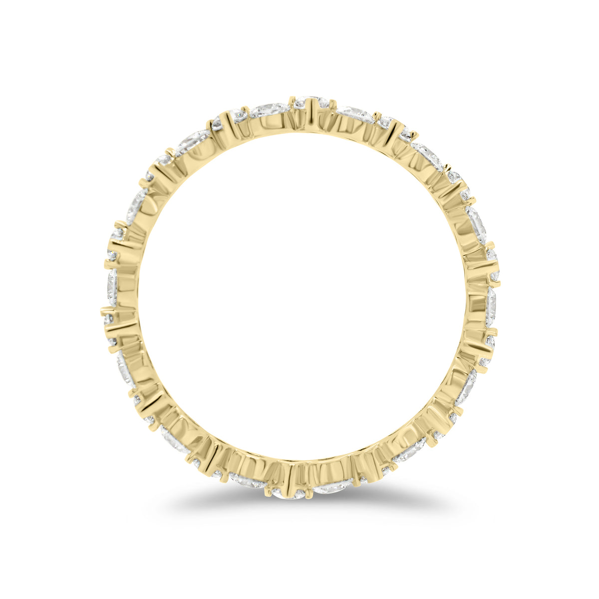 Circles and Diamonds Eternity Ring - 18K gold weighing 0.95 grams  - 28 round diamonds weighing 0.97 carats