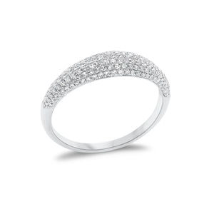 Pave Diamond Dome Ring - 14K gold weighing 1.88 grams - 167 round diamonds totaling 0.37 carats.