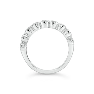 Diamond Oval Wedding Band -18K white gold weighing 4.04 grams -79 round diamonds totaling 2.00 carats