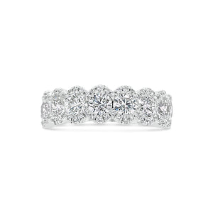 Diamond Oval Wedding Band -18K white gold weighing 4.04 grams -79 round diamonds totaling 2.00 carats