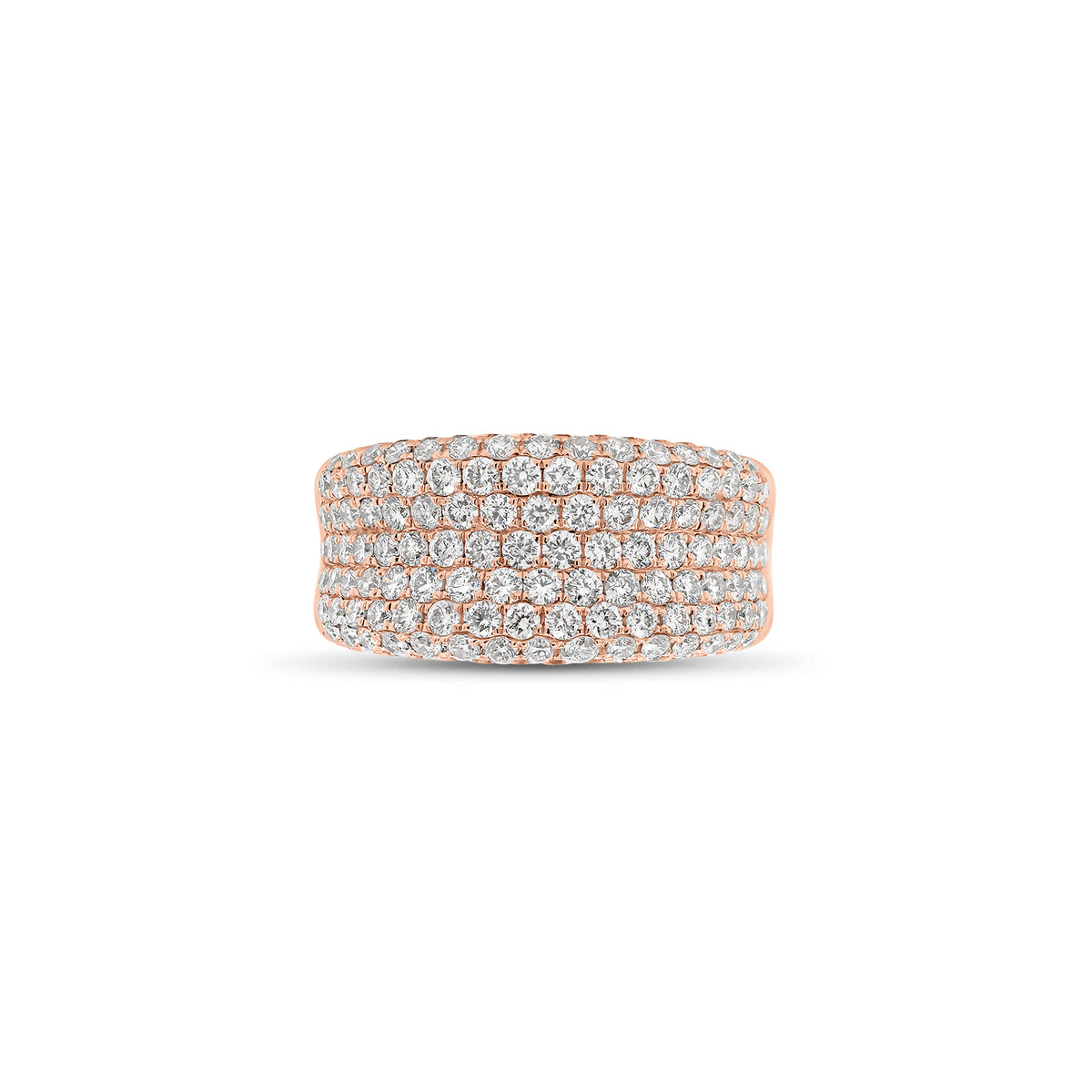 Pave Diamond Wedding Band - 18K gold weighing 8.60 grams - 142 round diamonds weighing 1.86 carats