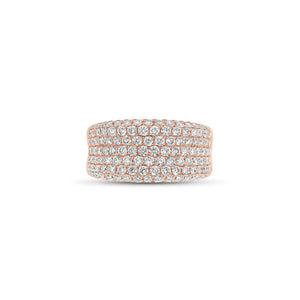 Pave Diamond Wedding Band - 18K gold weighing 8.60 grams - 142 round diamonds weighing 1.86 carats