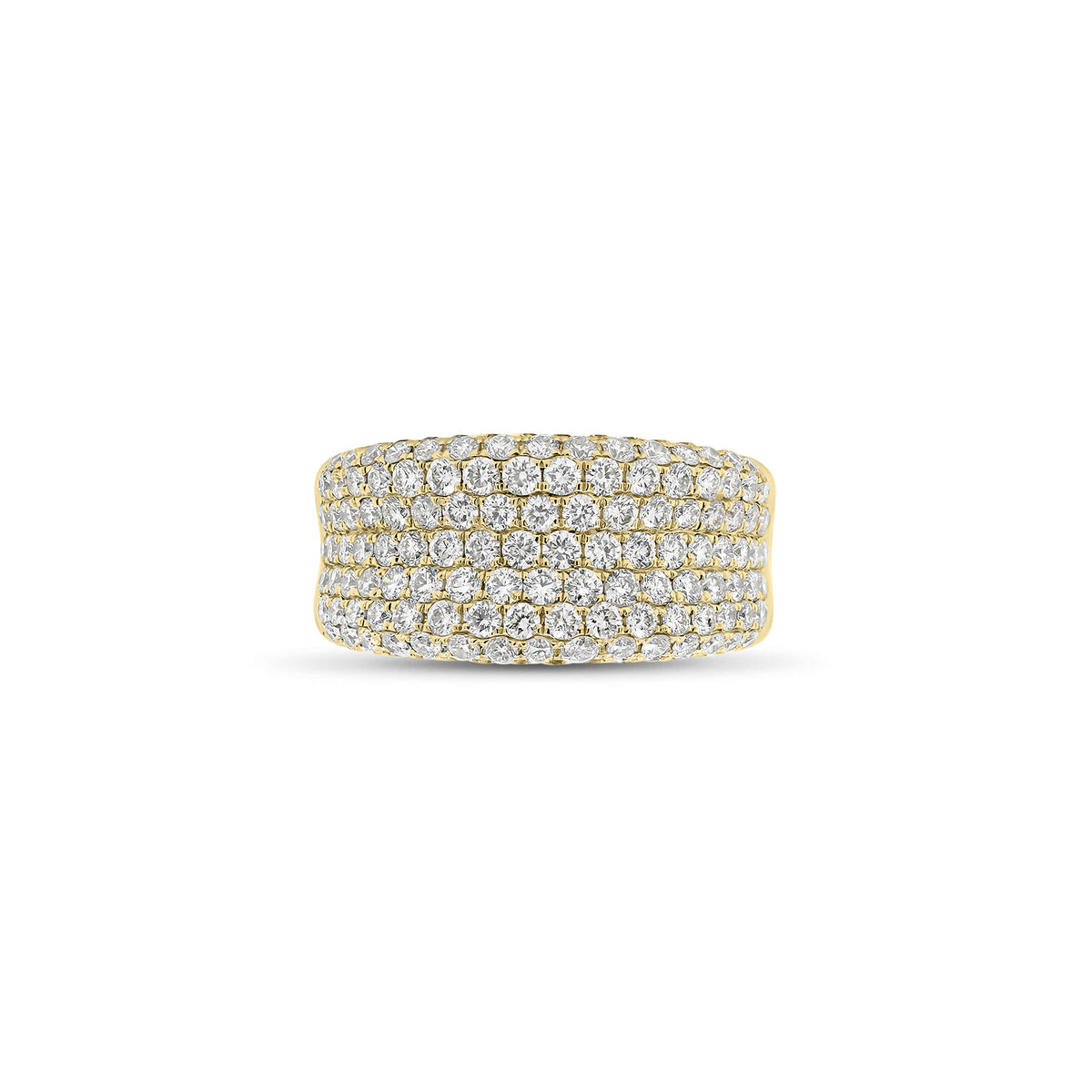 Pave Diamond Wedding Band - 18K gold weighing 8.60 grams - 142 round diamonds weighing 1.86 carats