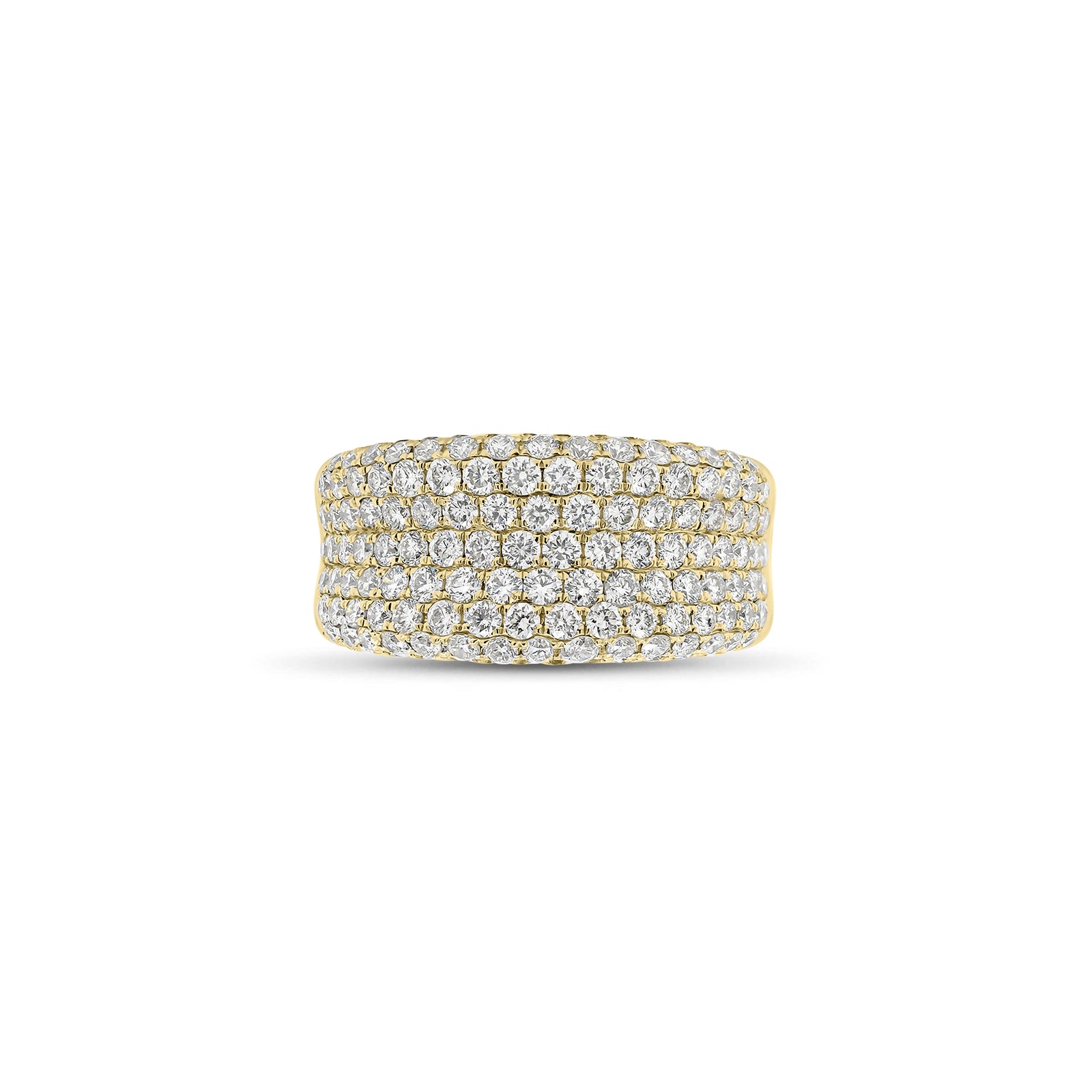 Pave Diamond Wedding Band - 18K gold weighing 8.60 grams  - 142 round diamonds weighing 1.86 carats